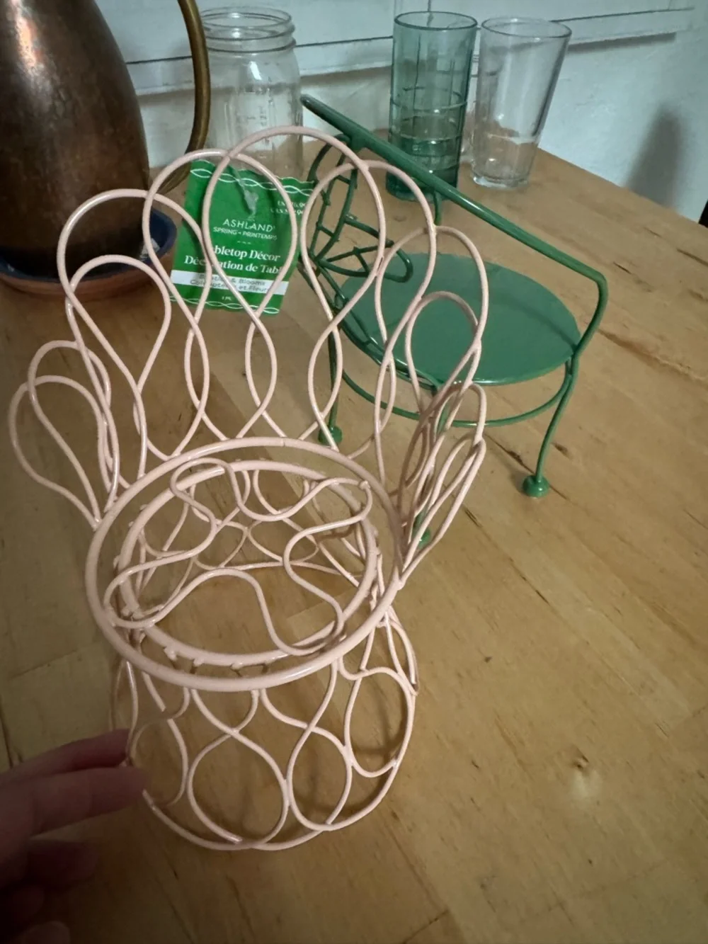 Ashland Green and Blush Metal Tabletop Chairs (NWT) - Picture 2 of 7